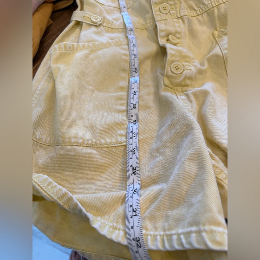 Pistola Parker Romper Yellow Utility Cuffed Shorts Button Front Size M - Picture 10 of 11